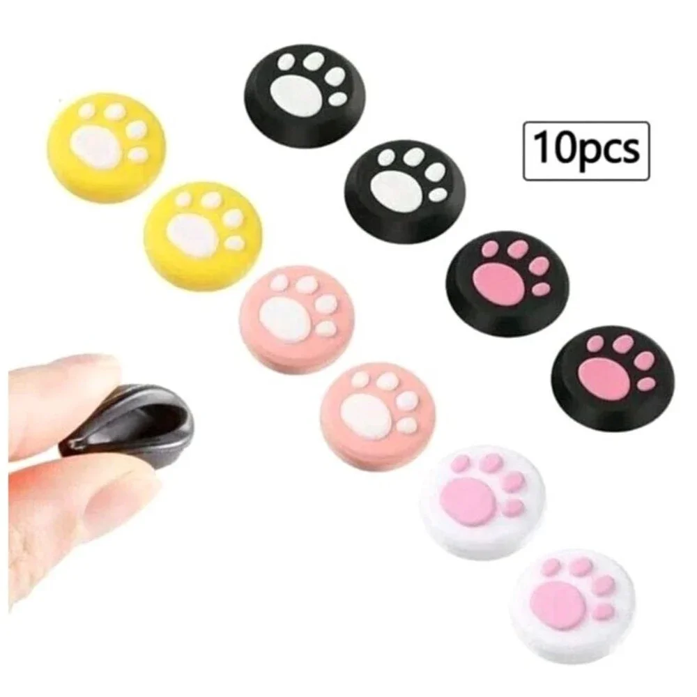 10 PCS Silicone Thumb Grip Cute Cat Paw Design Joystick Covers Nintendo Switch